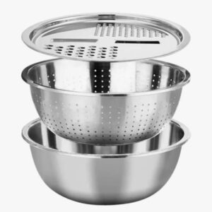 Bol inox, Strecuratoare, Razatoare , Set 3 accesorii