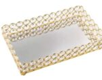 Tava dreptunghiulara, candy bar, din sticla perle, inox