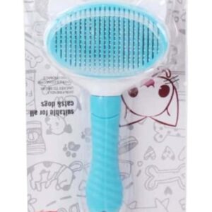 Perie pentru câini și pisici cu mâner ergonomic, autocurățare
