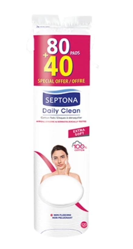 Dischete demachiante din bumbac Septona, 80+40 buc