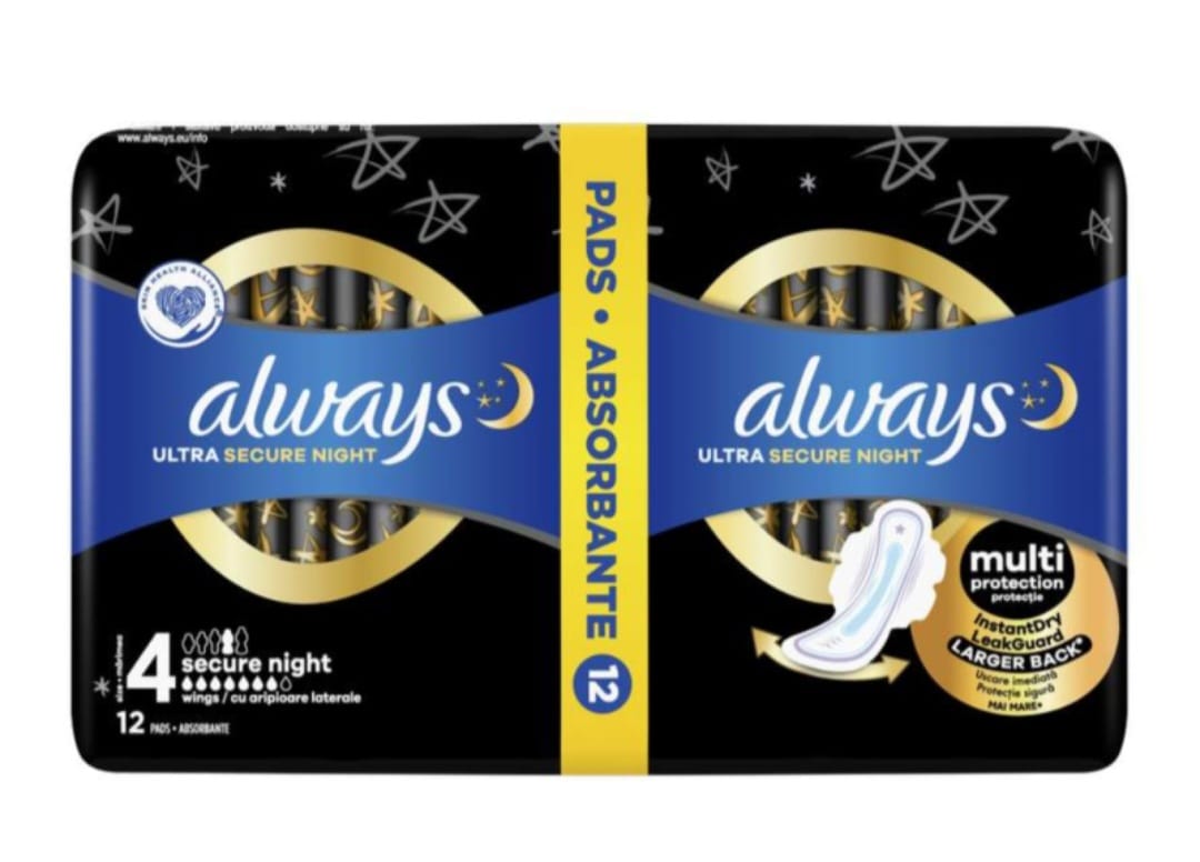 Always Absorbante, 12 buc, Ultra Secure Night