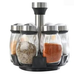 Recipiente condimente cu suport rotativ, Set 8 x 90 ml