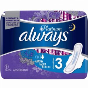 Absorbante Igienice - Always Platinum Night, marimea 3, 6 buc