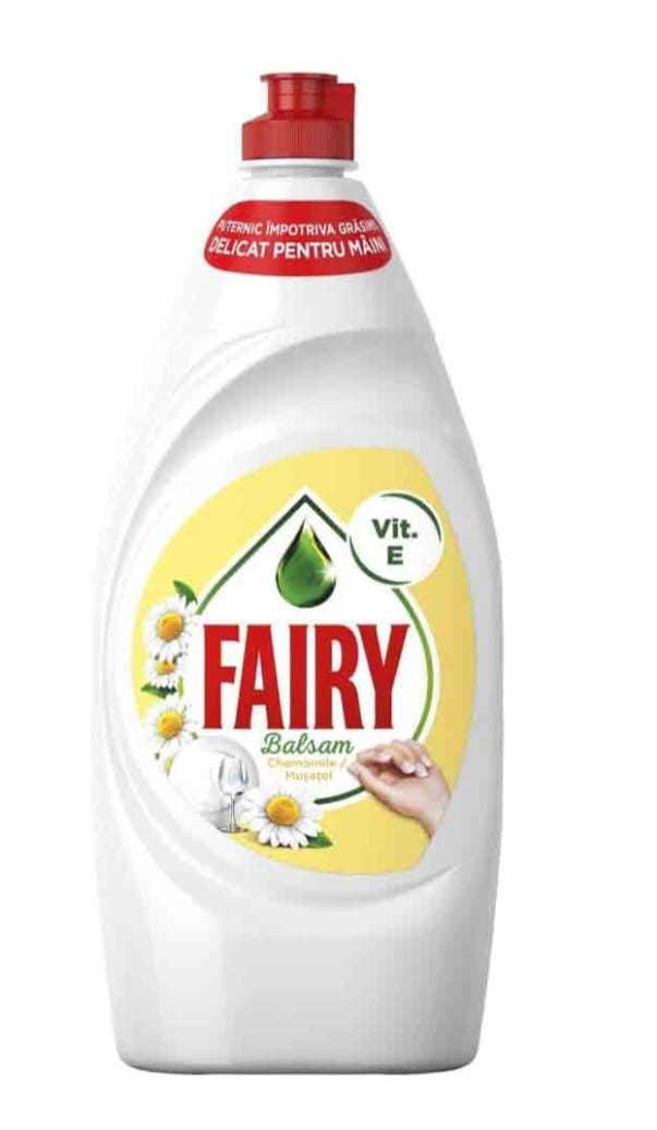 Detergent de Vase cu Aroma de Musetel - Fairy Chamomille&Vitamin E, 450 ml