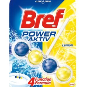 Odorizant Toaleta cu Parfum de Lamaie - Bref Wc Power Aktiv Juicy Lemon, 50 g