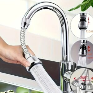 Adaptor flexibil universal,prelungitor pentru robinet chiuveta 2 functii, 360 grade, 15cm