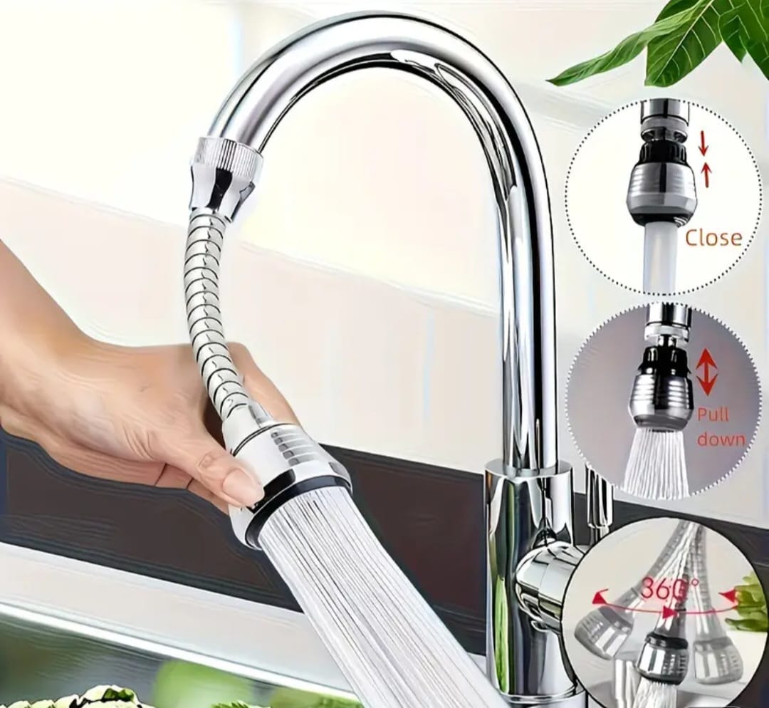 Adaptor flexibil universal,prelungitor pentru robinet chiuveta 2 functii, 360 grade, 15cm