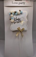 Toper HAPPY BIRTHDAY, Alb-Albastru nr 5