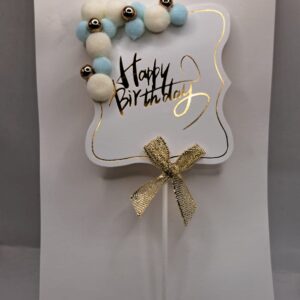 Toper HAPPY BIRTHDAY, Alb-Albastru nr 5