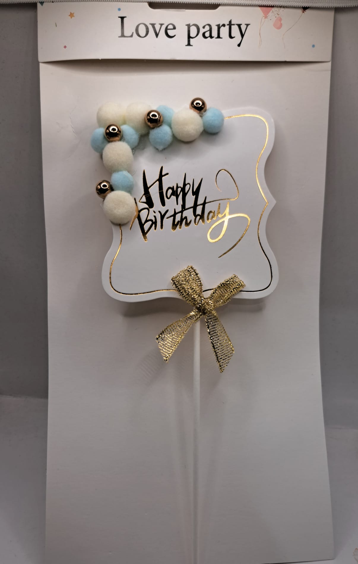 Toper HAPPY BIRTHDAY, Alb-Albastru nr 5