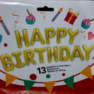 Happy Birthday, baloane petrecere, Auriu