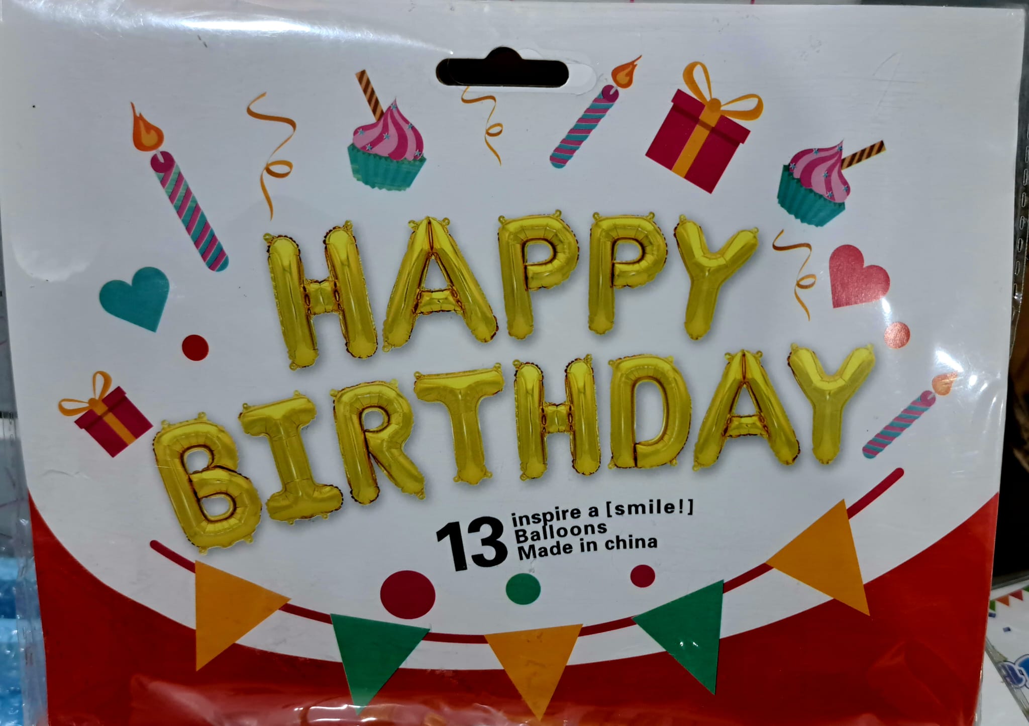 Happy Birthday, baloane petrecere, Auriu
