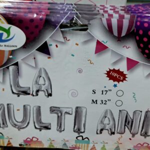 La multi ani, baloane petrecere, Argintiu