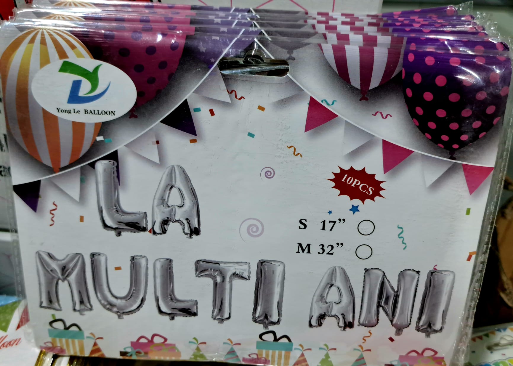 La multi ani, baloane petrecere, Argintiu